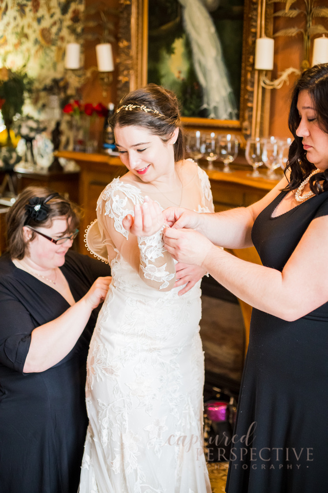 Bride getting ready