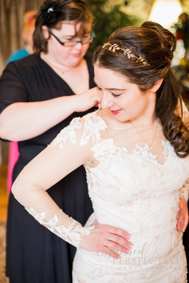 Bride getting ready