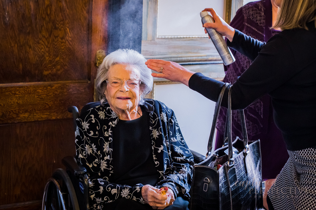 Grandma getting ready for wedding