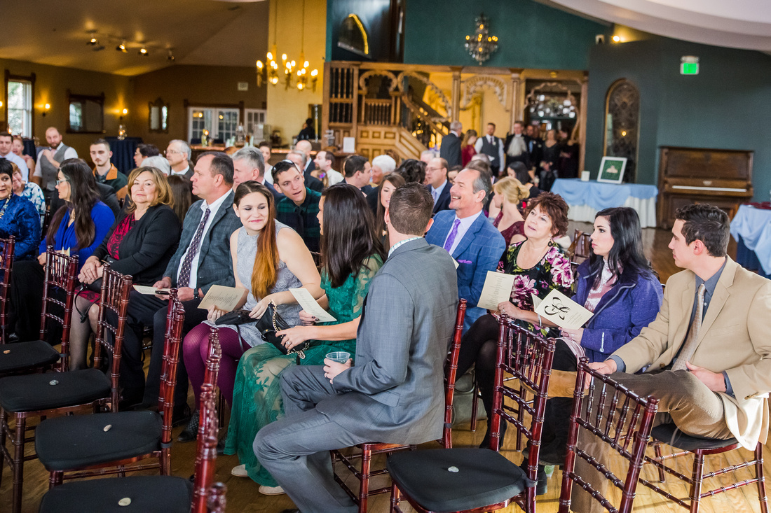 Guests waiting for wedding to start