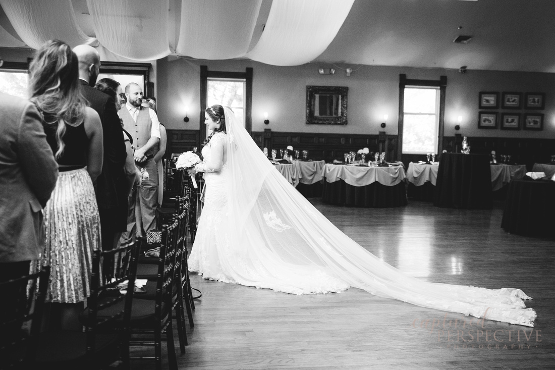 Bride walking down the isle