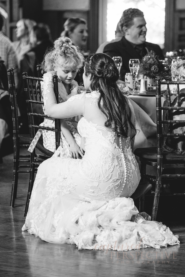 Bride with flower girl