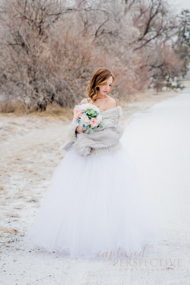 "styled wedding", "Tina Marie Hairstyling", "winter wedding photos", "bride", "Metzger Farm", "winter wedding photographer", "trash the dress", "bridal styled photography"