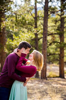 Outdoor engagement session in Evergreen CO with beautiful backdrop