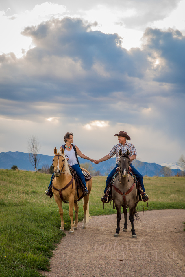 Family portraits with horses and dogs captured at Standley lake in Westminster 