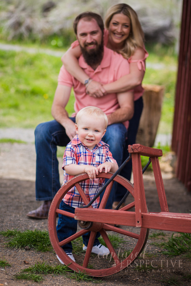 Family shots with their one year old baby boy